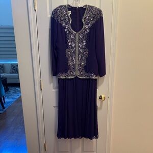 Elegant Purple Embellished Women's Dress